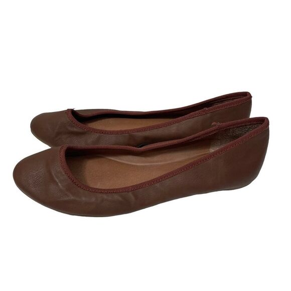 Lucky Brand Brown Leather Round Toe Flats - Picture 1 of 7